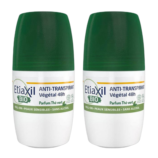 【Etiaxil】DEODRANT VEGETAL 24H  50ml <1.7 fl oz> 2pc (AVEC THE VERT PARFAM SANS SELS D'ALUMINUM  SANS ALCOOL)