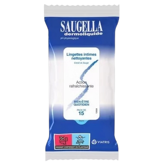 【SAUGELLA】DERMOLIQUIDE 15 INTIMATE CLEANSING WIPES