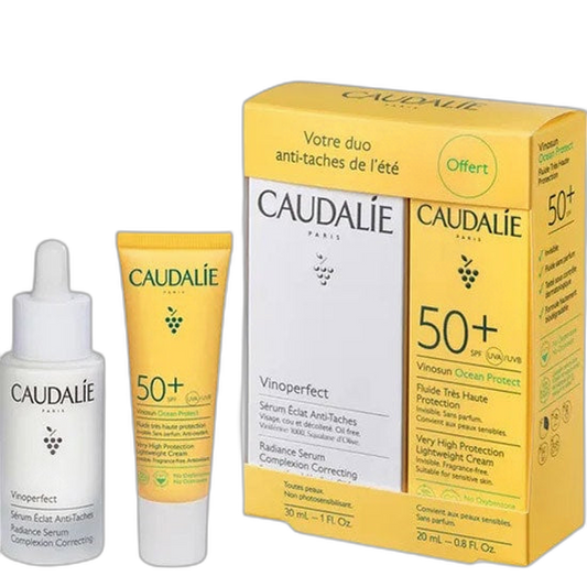 【Caudalie】Sérum Anti-Taches Vinoperfect 30 mL <1.01 fl oz> 【OLEIL DIVIN】Huile Divine – Crème Solaire Anti-Âge Visage SPF 50 20 mL <0.68 fl oz>