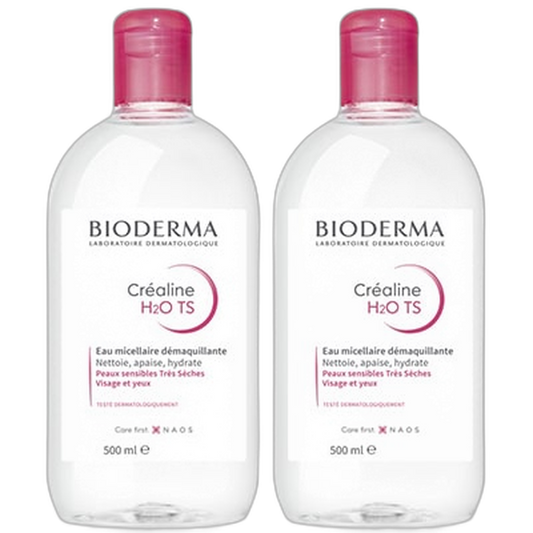 【Bioderma】Créaline TS H2O 500 mL <16.9 fl oz> Ensemble de 2 pièces