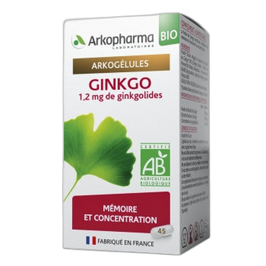 【Arkopharma】Arkogelules Ginkgo Bio Memory and Concentration 45 Capsules