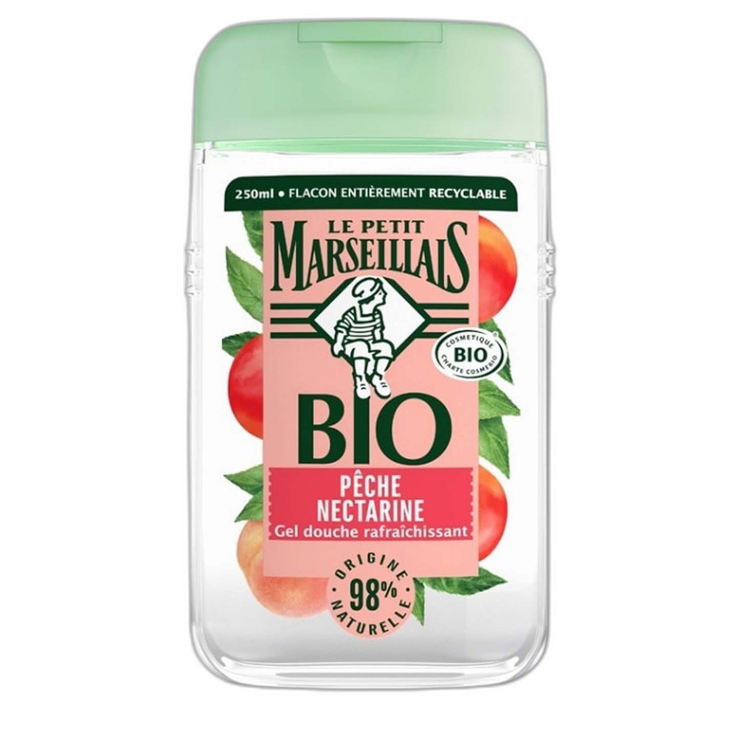 【Le Petit Marseillais】Gel Douche Bio Nectarine Pêche Rafraîchissant 250 mL <8.5 fl oz>