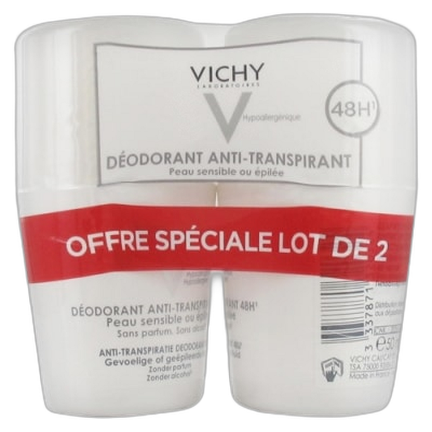 【Vichy】48H Anti-Perspirant Roll-On Deodorant Sensitive Skin 50 mL <1.7 fl oz> 2pc set