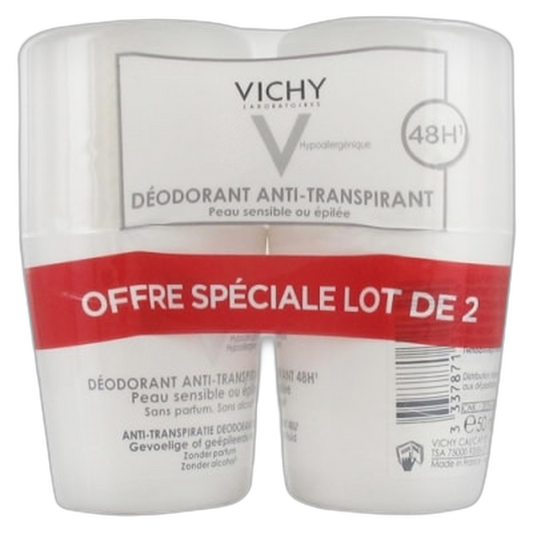 【Vichy】48H Anti-Perspirant Roll-On Deodorant Sensitive Skin 50 mL <1.7 fl oz> 2pc set