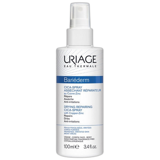 【Uriage】Spray Réparateur Bariéderm Cica Séchant avec Cu-Zn 100 mL <3.4 fl oz>