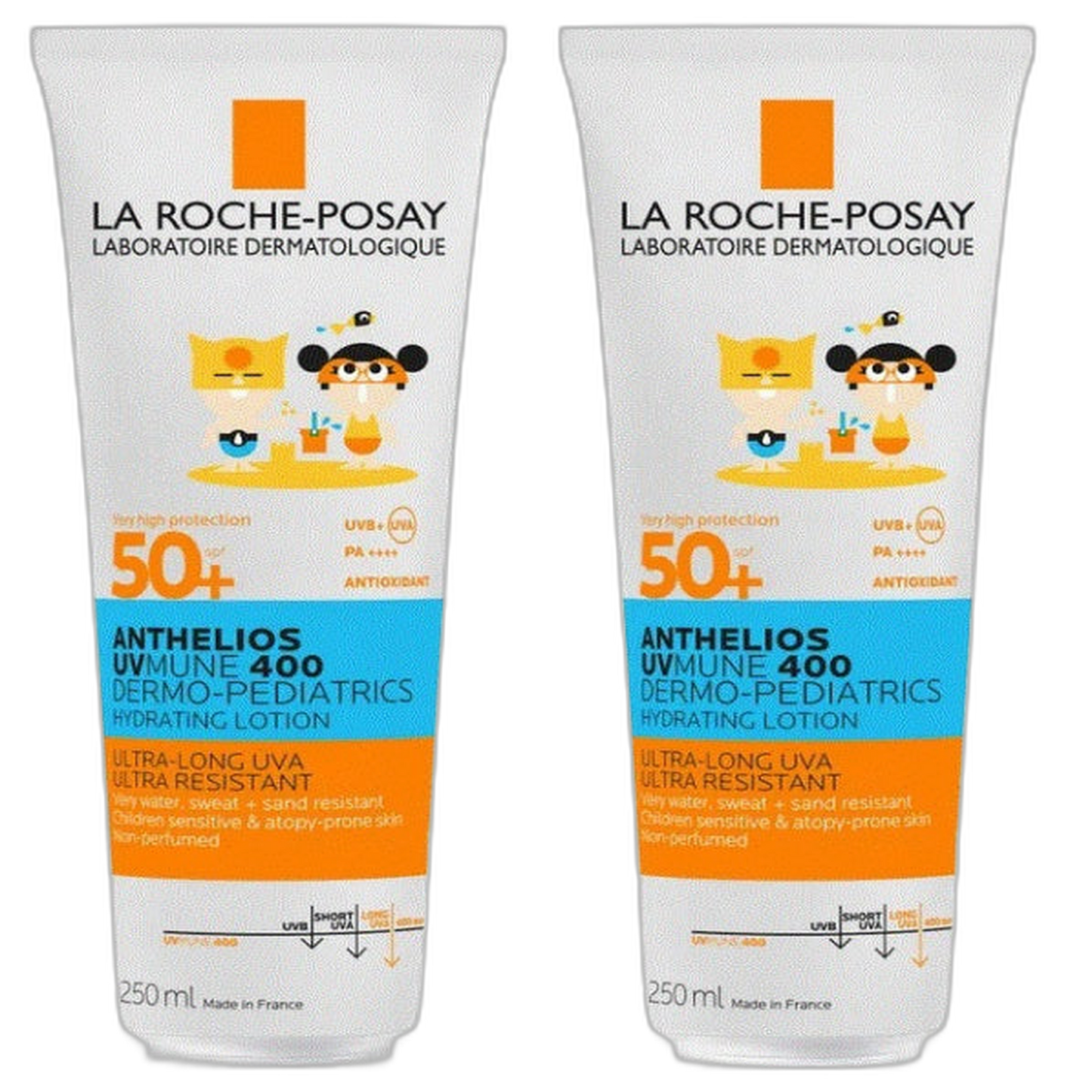 【라로슈포제】안텔리오스 더모-페디아트릭스 UVMune 400 SPF50+ 로션 250 mL <8.5 fl oz> 2개 세트