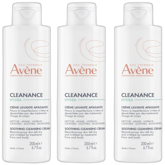 【Avène】Crème Nettoyante Apaisante Cleanance Hydra 200 mL <6.8 fl oz> ensemble de 3 pièces