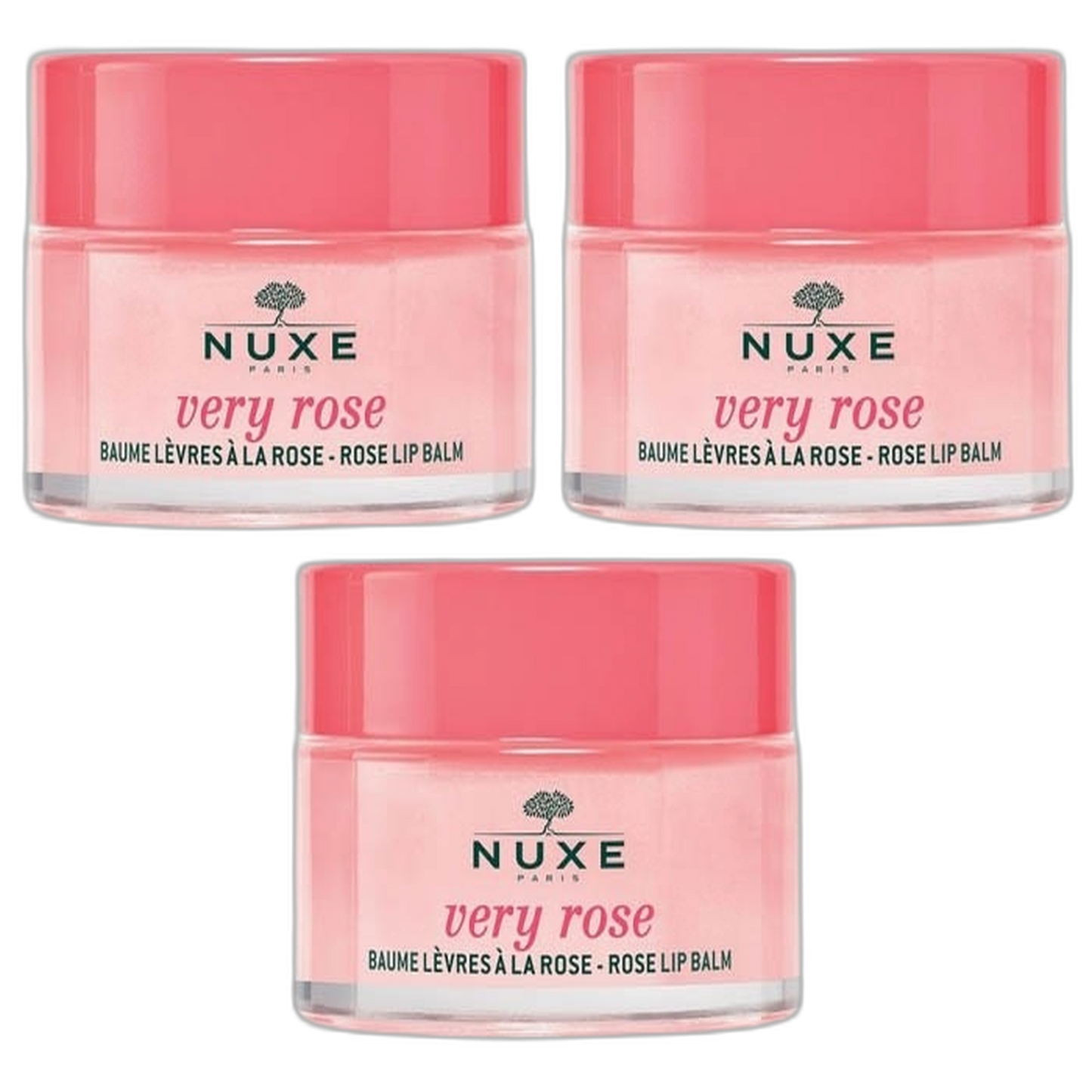 【NUXE】Very Rose Hydrating Lip Balm 15 g <0.53 oz> 3pc set
