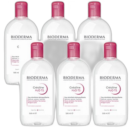 【Bioderma】Créaline TS H2O 500 mL <16.9 fl oz> ensemble de 6 pièces