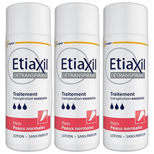 【Etiaxil】Lotion Traitement Antitranspirant pour Pieds Normaux 100 mL <3,4 fl oz> ensemble de 3 pièces