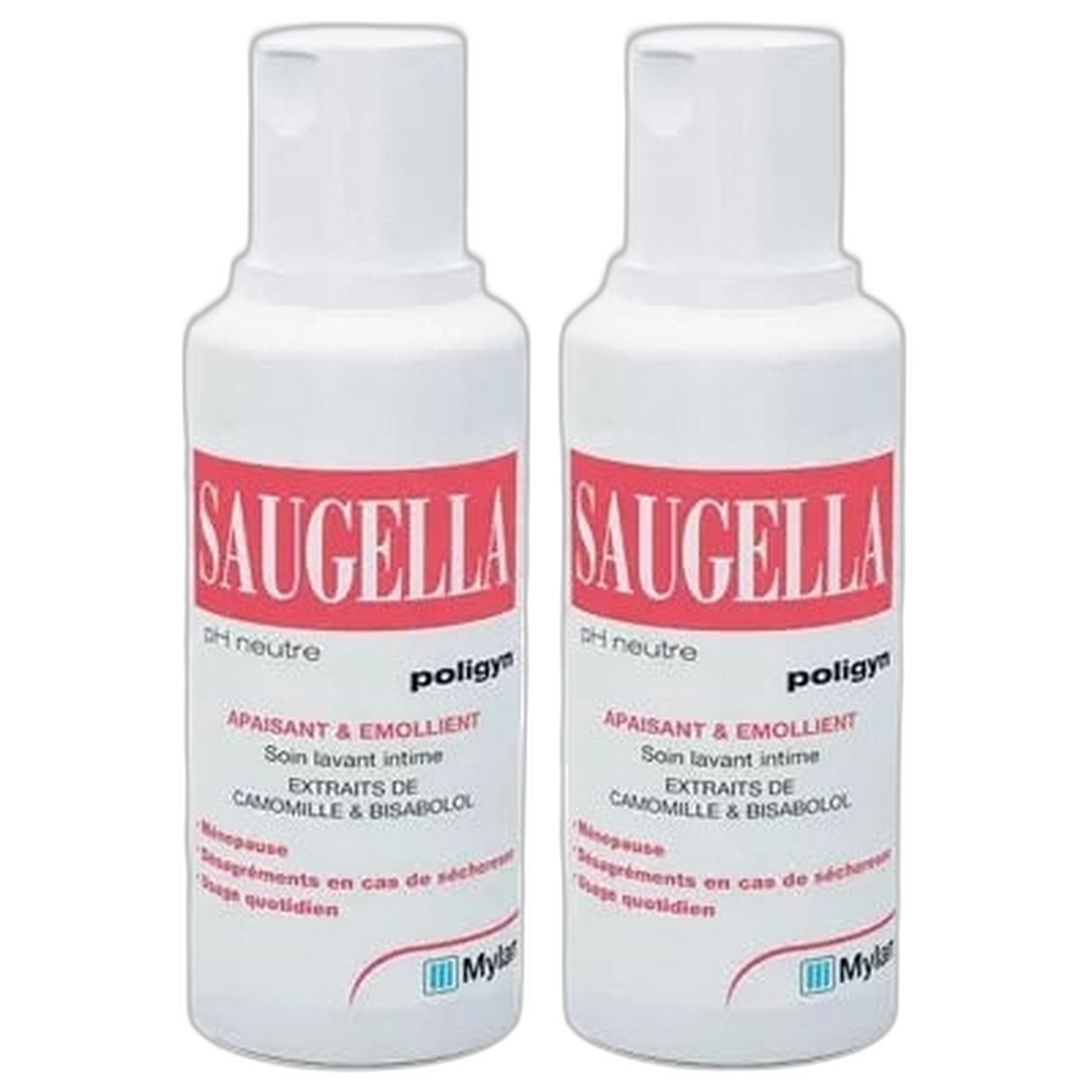 【Saugella】Gel Lavant Intime Apaisant et Émollient 250 mL <8.5 fl oz> 2 pièces
