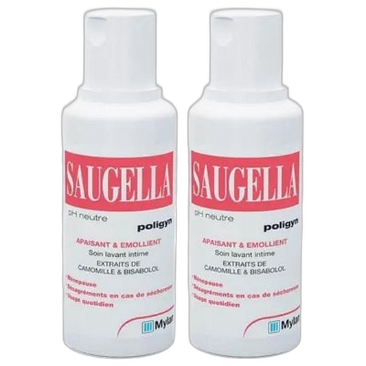 【Saugella】Gel Lavant Intime Apaisant et Émollient 250 mL <8.5 fl oz> 2 pièces