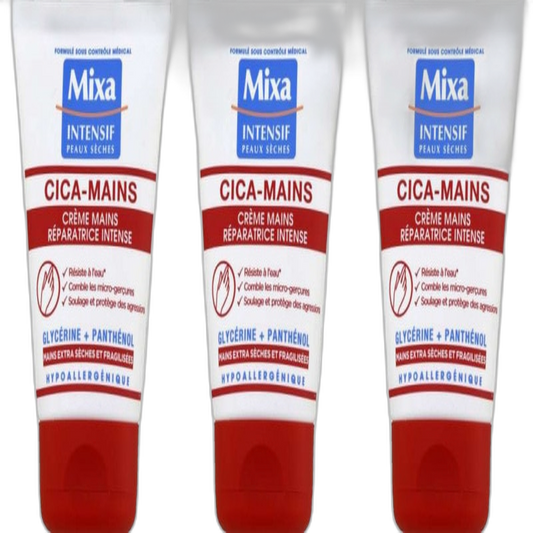 【Mixa】Crème Cica pour les Mains Réparation Intense 50 mL <1.7 fl oz> ensemble de 3 pièces