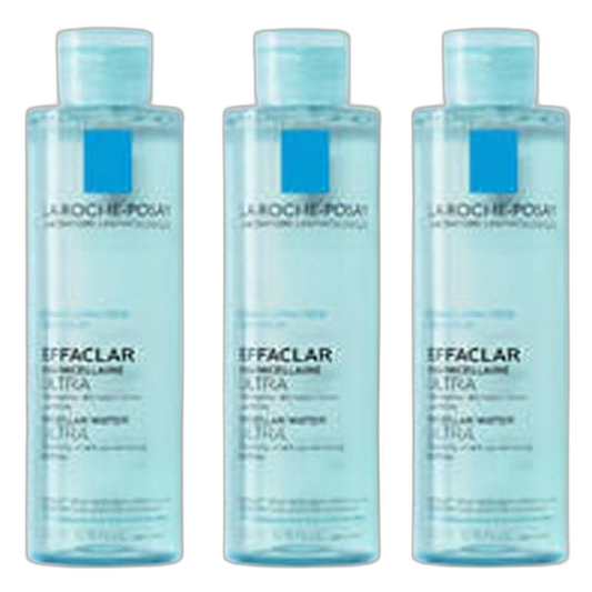 【La Roche-Posay】Eau Micellaire Purifiante Ultra pour Peau Grasse et Sensible 200 mL <6,8 fl oz> ensemble de 3 pièces