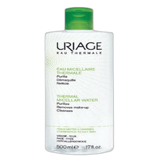 【Uriage】Eau Micellaire Thermale Hydrate Nettoie Élimine le Maquillage (Peau Mixte à Grasse) 500 mL <16.9 fl oz>