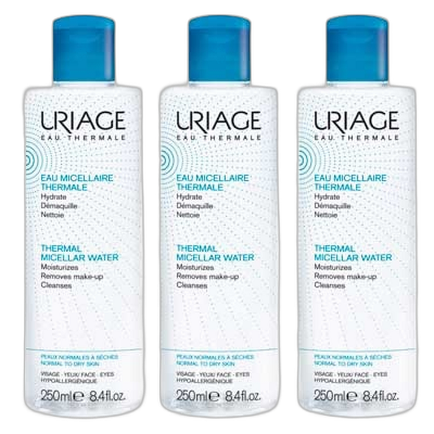 【Uriage】Eau Micellaire Thermale Démaquillante Hydratante 250 mL <8.5 fl oz> ensemble de 3 pièces