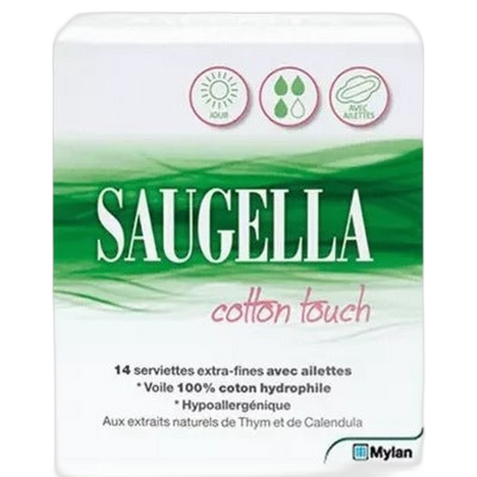 【SAUGELLA】COTTON TOUCH 14 SERVIETTES EXTRA FINES JOUR