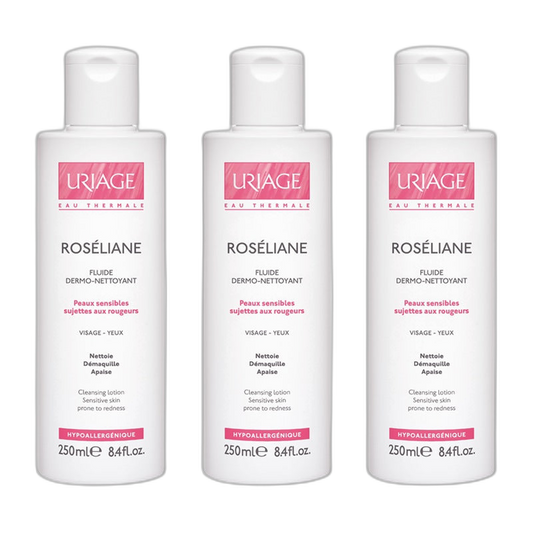 【Uriage】Fluide Dermo-Cleansing Roseliane 250 mL <8.5 fl oz> ensemble de 3 pièces