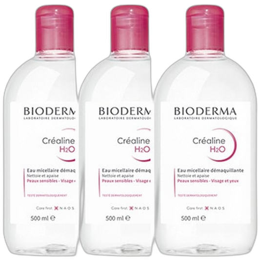 【Bioderma】Créaline H2O 500 mL <16.9 fl oz> Ensemble de 3 pièces