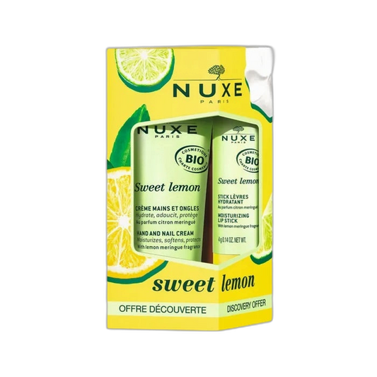 【NUXE】Sweet Lemon My Sweet Crush – Hand & Nail Cream 50 mL <1.7 fl oz> And Lipstick 4 g <0.14 oz> Set