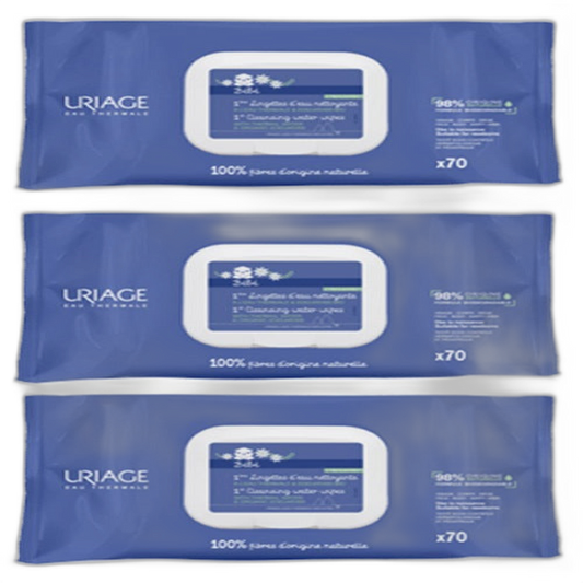 【Uriage】1St Cleansing Water Wipes Without Rinsing 70 Wipes 3pc Set