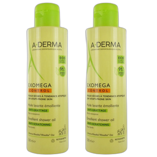 【A-DERMA】Exomega Control Emollient Cleansing Oil Anti-Scratching 500 mL <16.9 fl oz> 2pc set