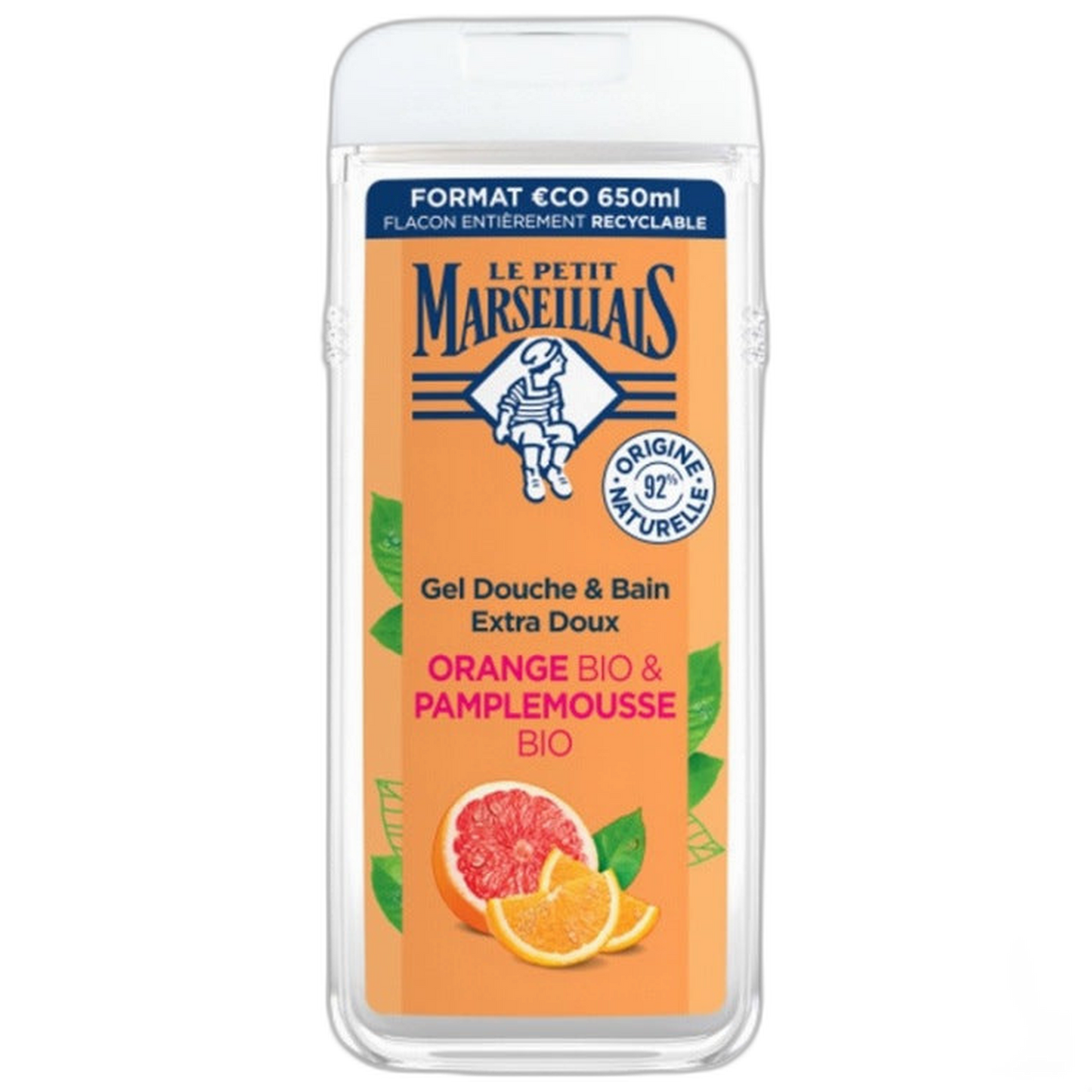 【Le Petit Marseillais】エクストラジェントル オレンジ＆グレープフルーツ オーガニック シャワー＆バスジェル 650 mL <22.0 fl oz>