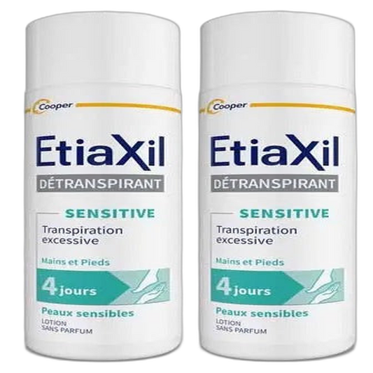 【Etiaxil】Lotion Traitement Antitranspirant pour Peau Sensible des Mains et des Pieds 100 mL <3.4 fl oz> 2 pièces