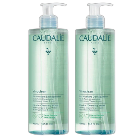 【Caudalie】Eau Micellaire Nettoyante Vinoclean 400 mL <13.5 fl oz> ensemble de 2 pièces