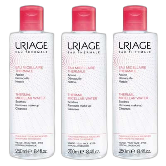 【Uriage】Eau Micellaire Thermale Hydratante Nettoyante (Peau Sensible Rougeurs) 250 mL <8.5 fl oz> 3 pièces Set
