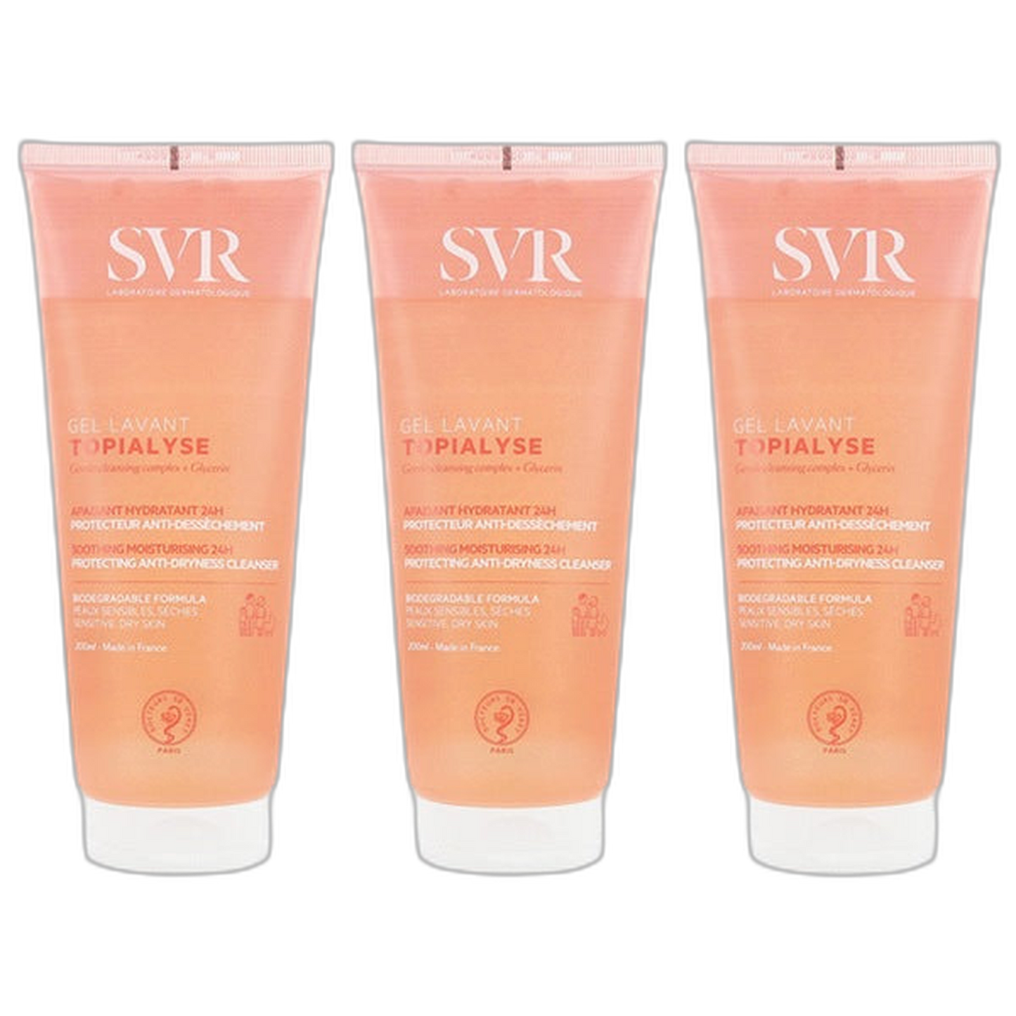 【SVR】Topialyse 洁面凝胶 200 mL <6.8 fl oz> 3件套装