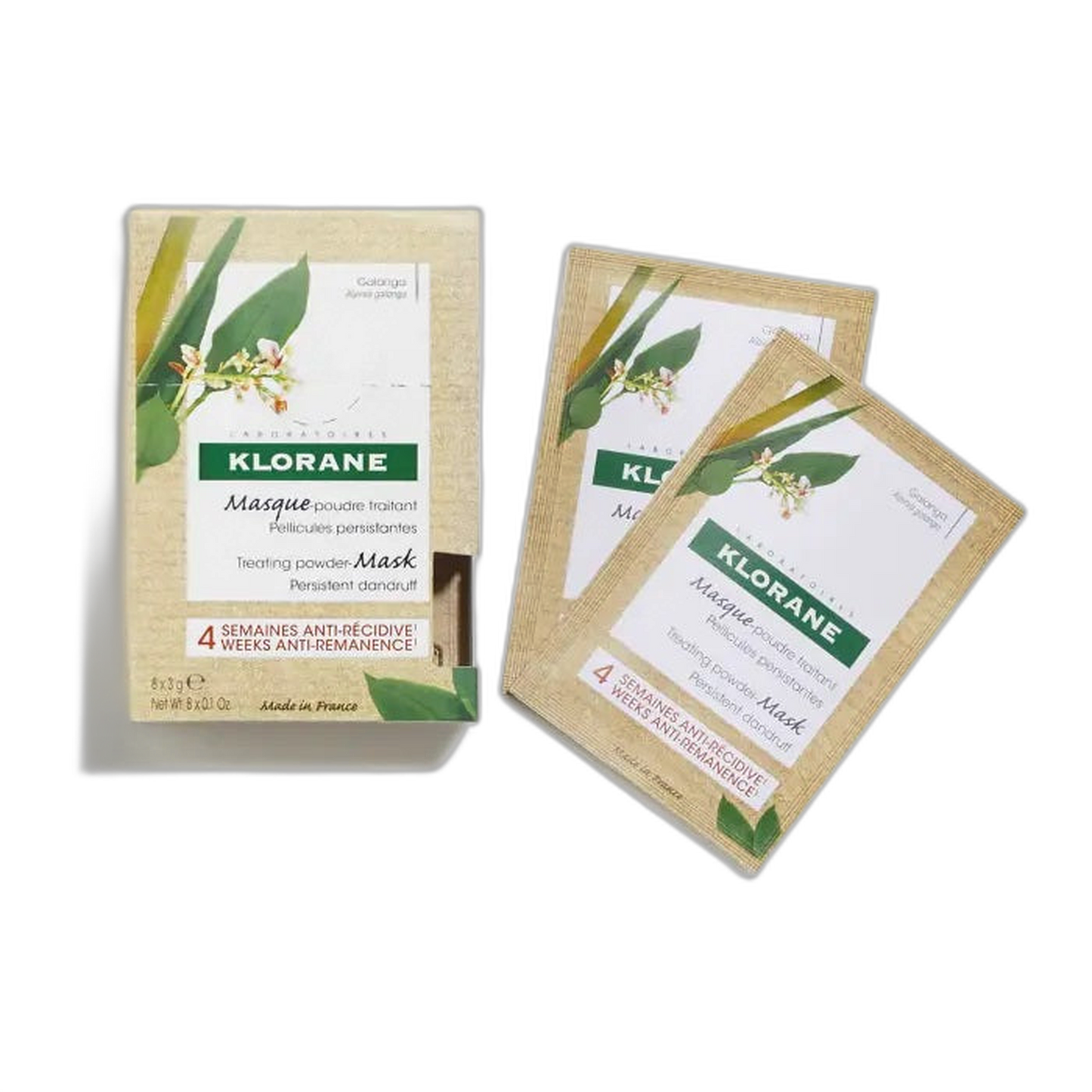 【Klorane】Masque en Poudre Traitement Galanga 3 g <0,11 oz> 8 pièces