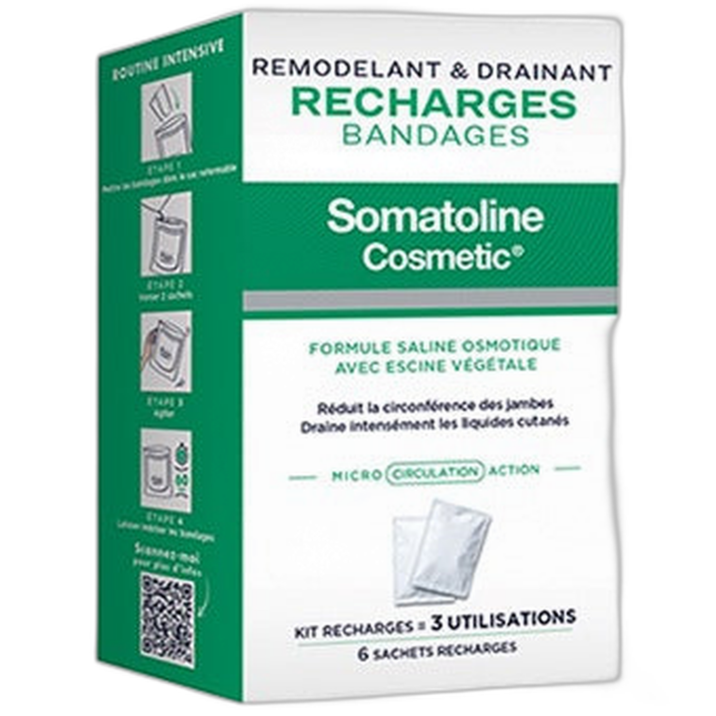 【Somatoline Cosmetic】리모델링 및 배수 붕대 리필 6개 사셰