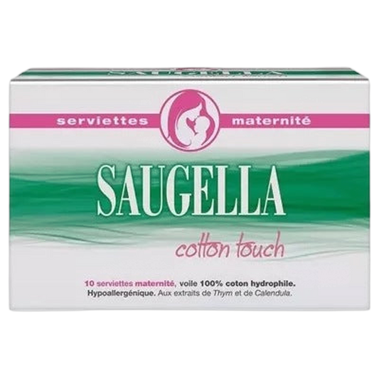 【SAUGELLA】COTTON TOUCH 10 SERVIETTES MATERNITE