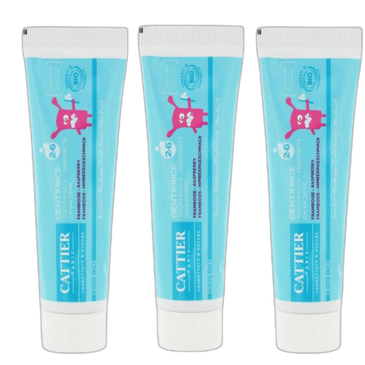 【Cattier】Kids Bio Toothpaste Framboise 2-6 Ans 50 mL <1.69 fl oz> 3pc Set