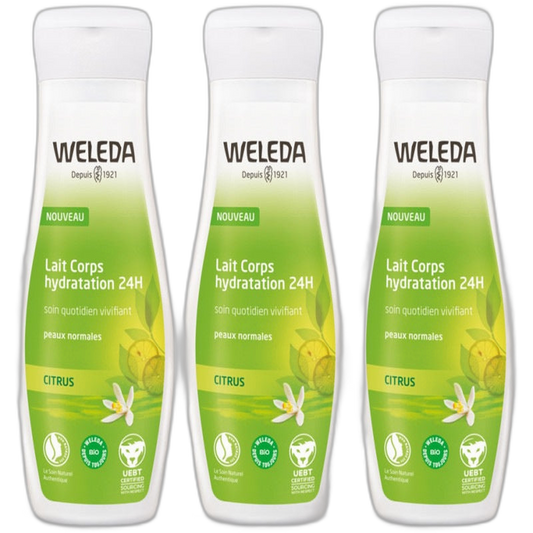 【Weleda】Lait Corporel Hydratant Citrus 200 mL <6.8 fl oz> ensemble de 3 pièces
