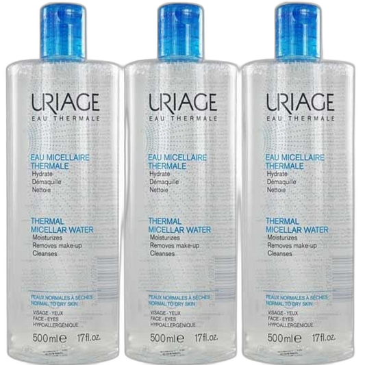 【Uriage】Eau Micellaire Thermale Hydratante Démaquillante 500 mL <16.9 fl oz> ensemble de 3 pièces
