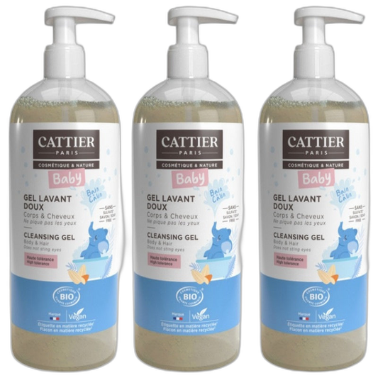 【Cattier】Gentle Cleansing Gel (Baby) 500 mL <16.9 fl oz> 3pc set