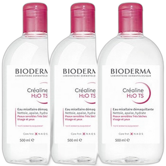 【Bioderma】Créaline TS H2O 500 mL <16,9 fl oz> Ensemble de 3 pièces