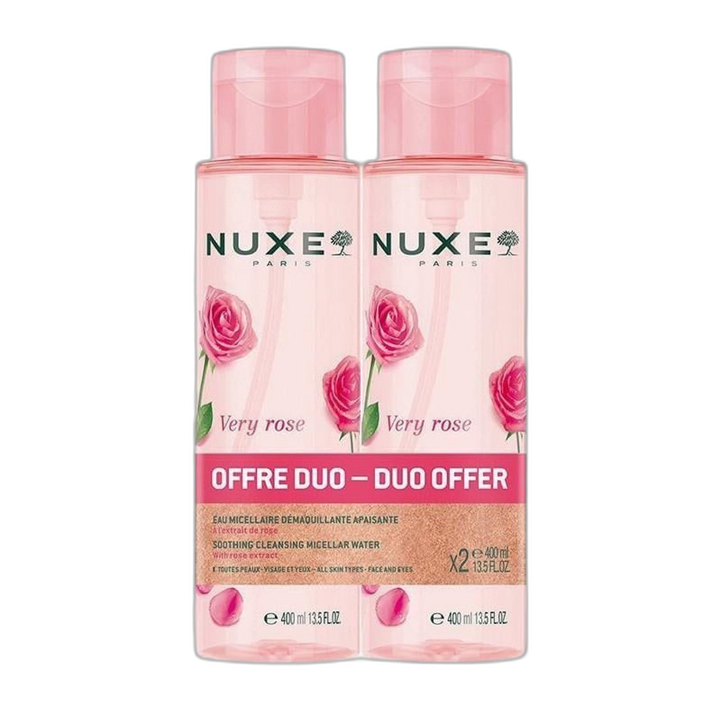 【NUXE】Very Rose Soothing Micellar Cleansing Water 400 mL <13.5 fl oz> 2pc set