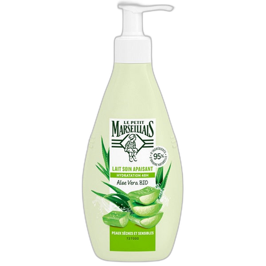 【Le Petit Marseillais】Lait de Soin Hydratant Apaisant 48H Aloe Vera Bio 250 mL <8.5 fl oz>