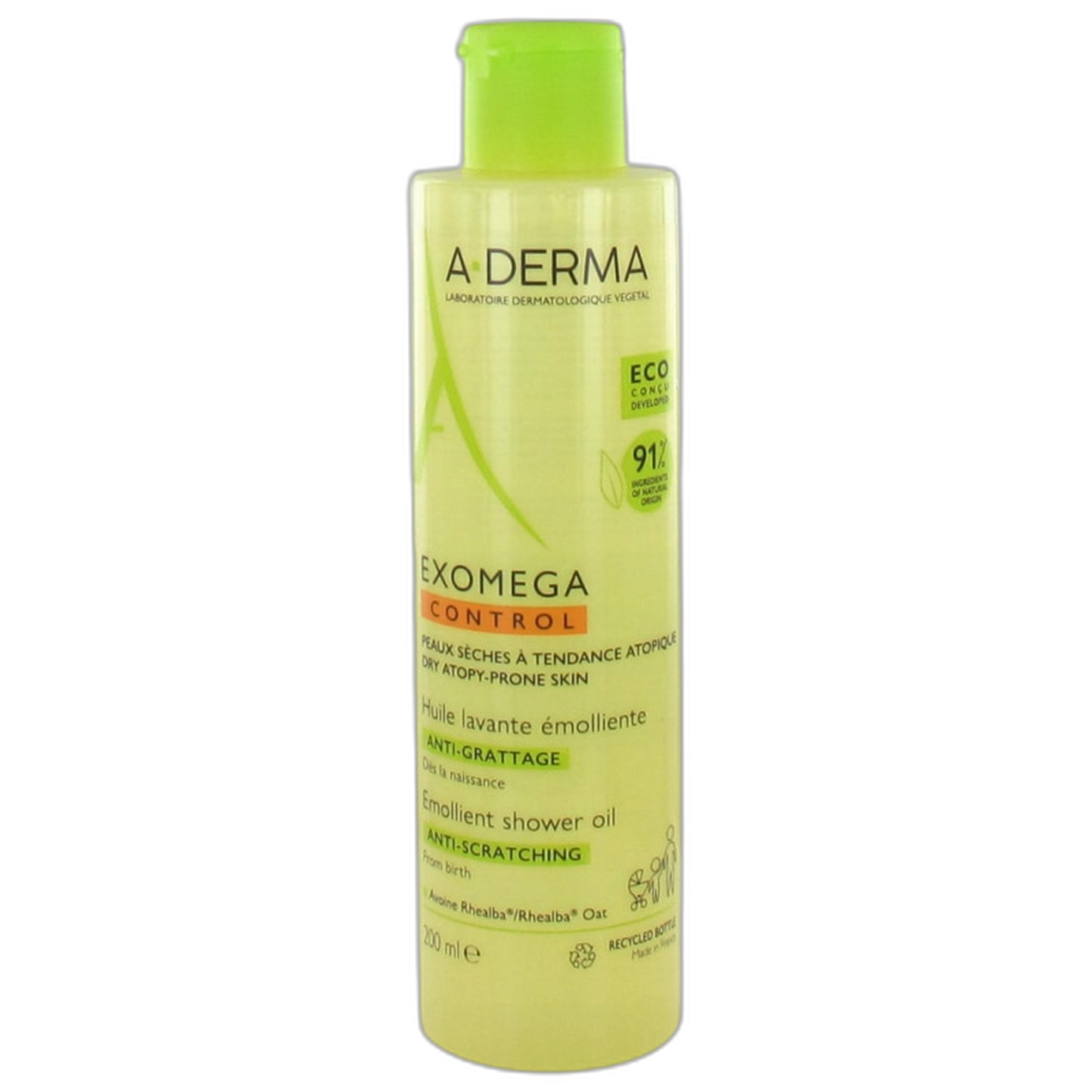 【A-DERMA】Huile de Nettoyage Émolliente Exomega Control Anti-Démangeaisons 200 mL <6.8 fl oz>