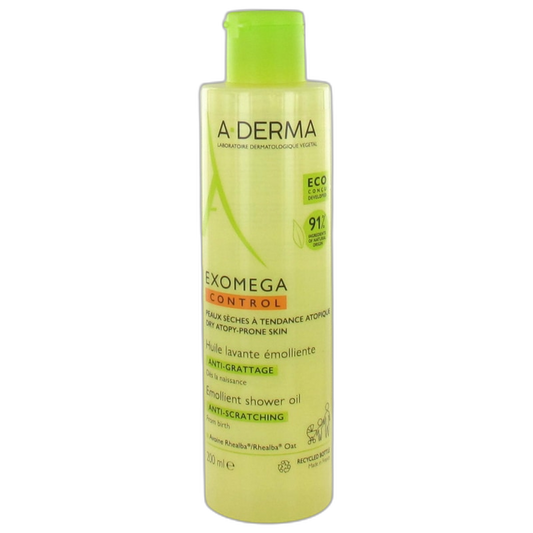 【A-DERMA】Huile de Nettoyage Émolliente Exomega Control Anti-Démangeaisons 200 mL <6.8 fl oz>