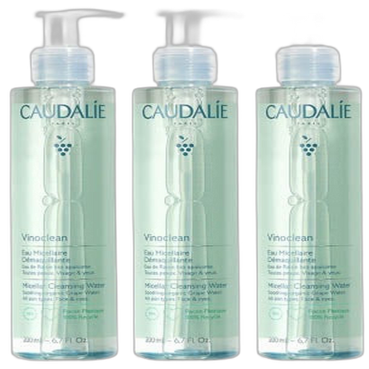 【Caudalie】Eau Micellaire Nettoyante Vinoclean 200 mL <6.8 fl oz> ensemble de 3 pièces