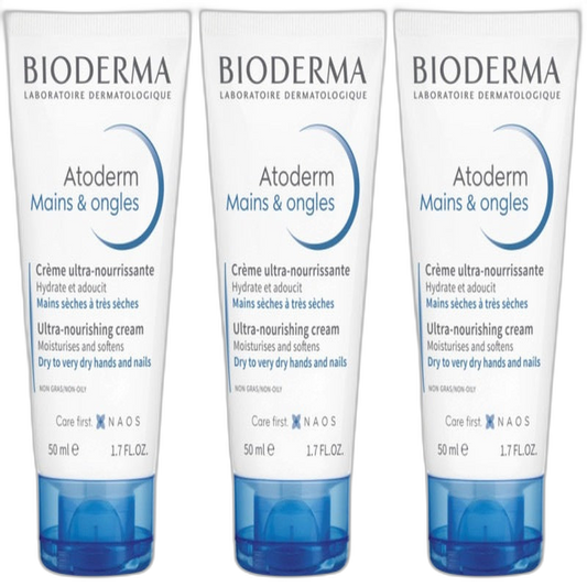 【Bioderma】Crème pour les Mains Atoderm 50 mL <1.7 fl oz> ensemble de 3 pièces
