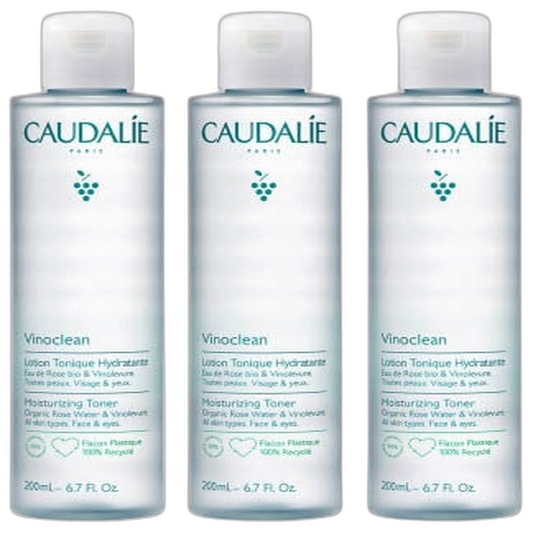 【Caudalie】Lotion Tonique Hydratante Vinoclean 200 mL <6.8 fl oz> ensemble de 3 pièces