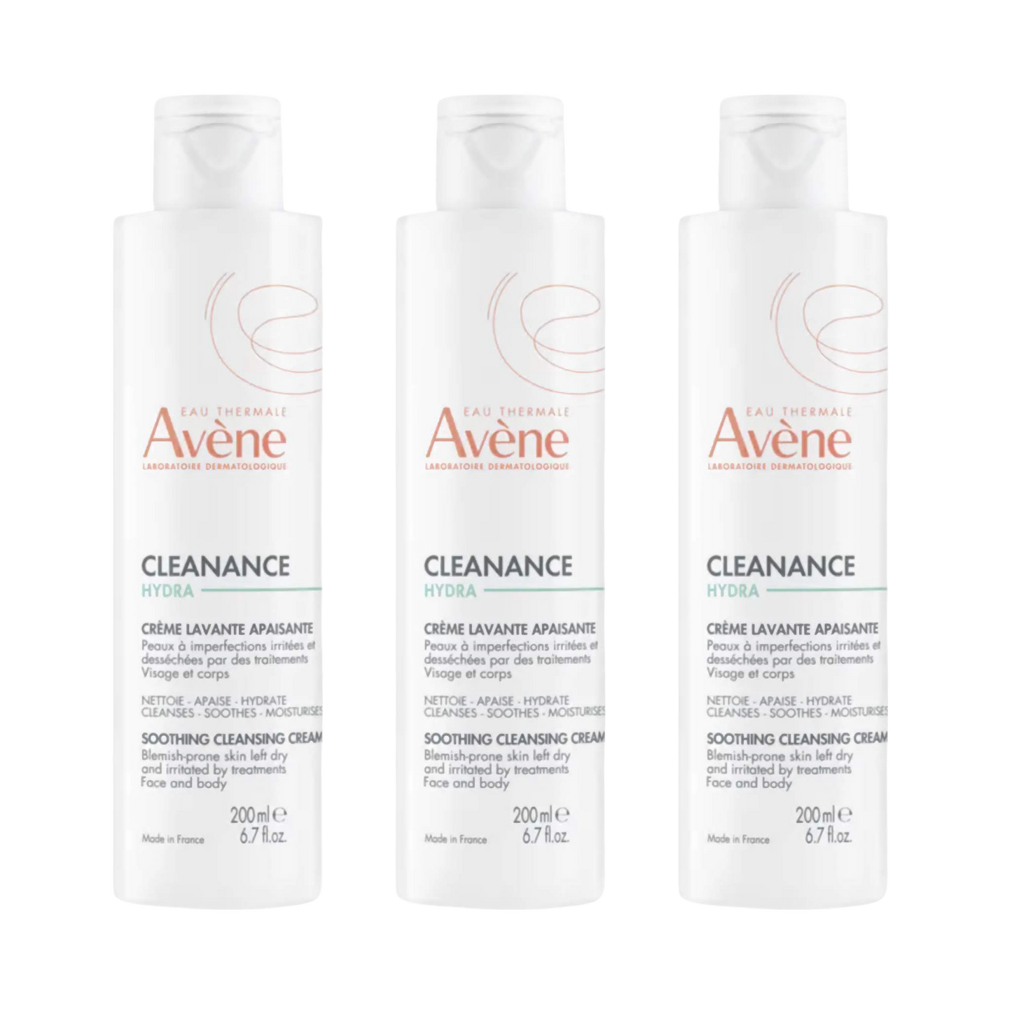 【Avène】클리넌스 하이드라 수딩 클렌징 크림 200 mL <6.8 fl oz> 3개 세트