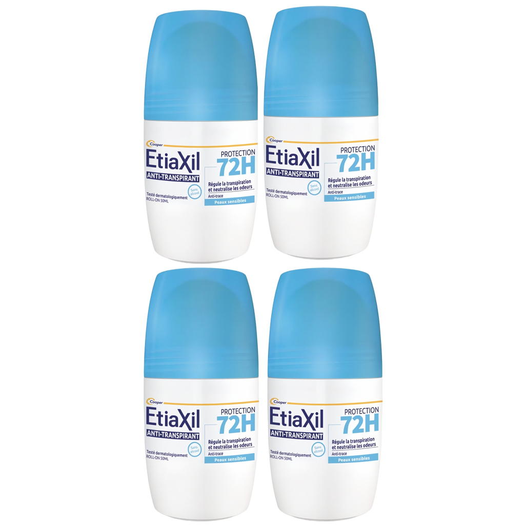 【Etiaxil】72H Anti-Perspirant Deodorant Roll-On Sensitive Skin 50 mL <1.7 fl oz> 4pc Set
