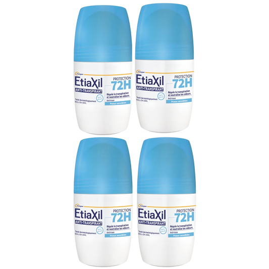 【Etiaxil】72H Anti-Perspirant Deodorant Roll-On Sensitive Skin 50 mL <1.7 fl oz> 4pc Set
