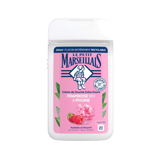 【Le Petit Marseillais】Extra Gentle Shower Cream Raspberry & Peony 250 mL <8.5 fl oz>